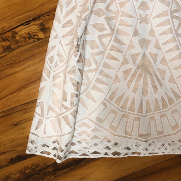 BCBGMaxAzria White/Nude Lace Dress - Picture 2 of 6